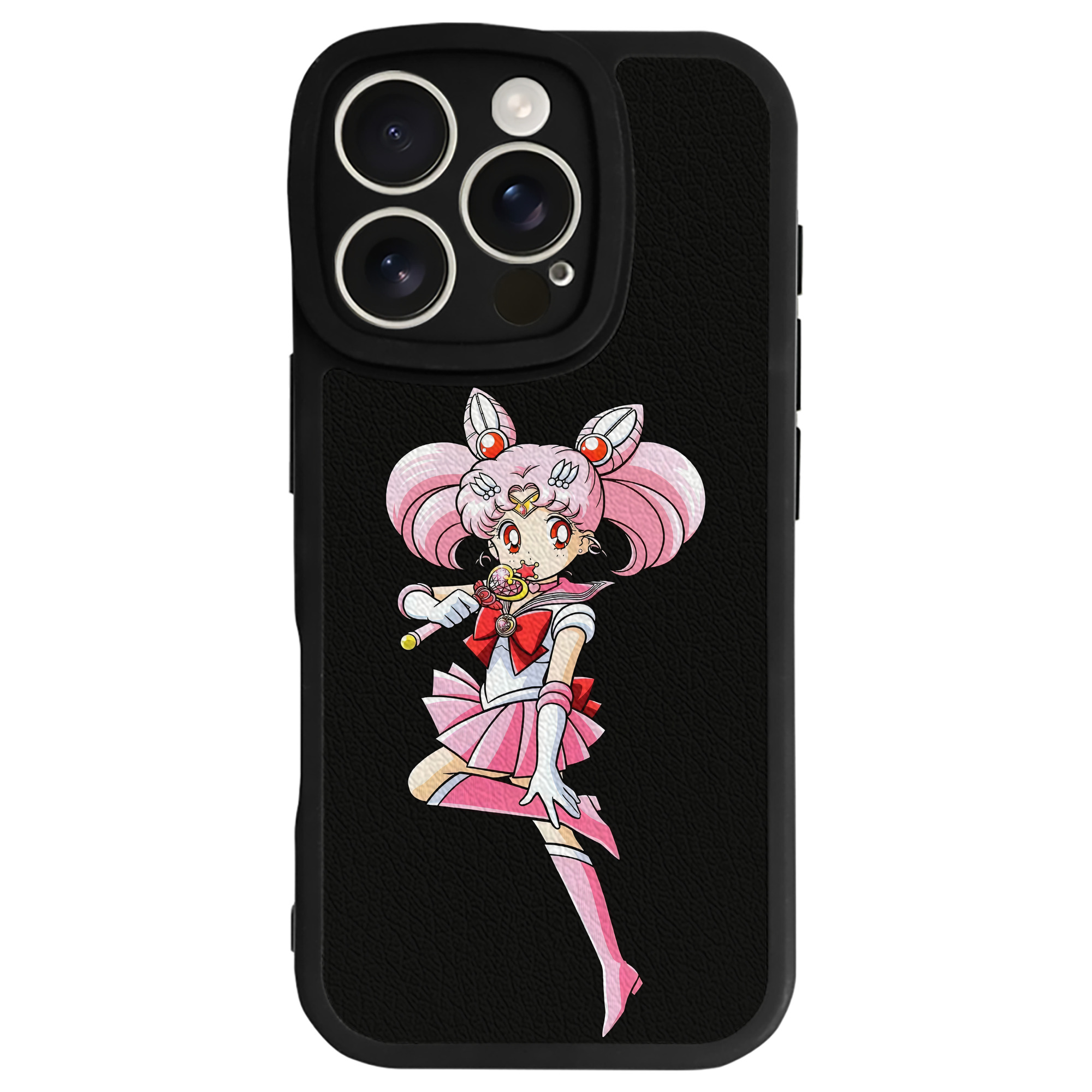 （画像用） 美少女戦士セーラームーン ちびうさ Sailor Moon Chibiusa Tsukino Usagi Small Lady Serenity 【iPhone 16シリーズ対応】シリコンスマホケース（レザー調） 材質：シリコン